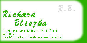 richard bliszka business card